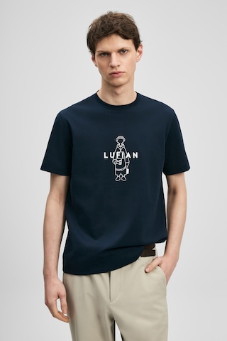 Lufian Sımbad Modern Grafik T- Shirt Lacivert Lacivert 111020307100200 Lacivert