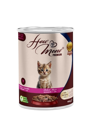 How Meow 12 Adet Jöleli Parça Etli Yavru Kedi Yaş Maması Tavuklu - 400 Gram