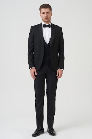 White Stone Phoenix D2406 Slim Fit 6 Drop Likralı Damatlık Takım Elbise Siyah - Siyah