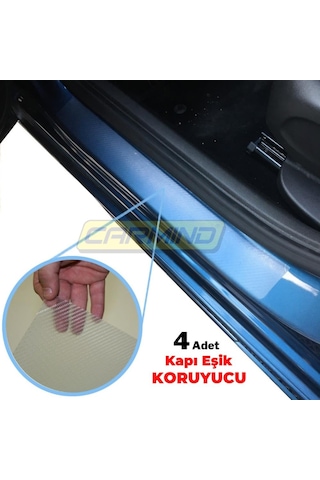 Carmind Şeffaf Araç Kapı Içi Koruma Folyosu Karbon Desenli