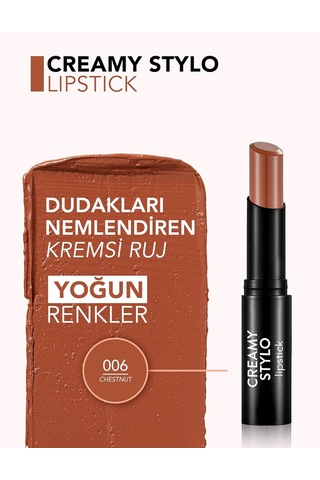 Flormar Yarı Parlak Stick Ruj- Creamy Stylo Lipstick -006 Chestnut- 8682536013666 Diğer