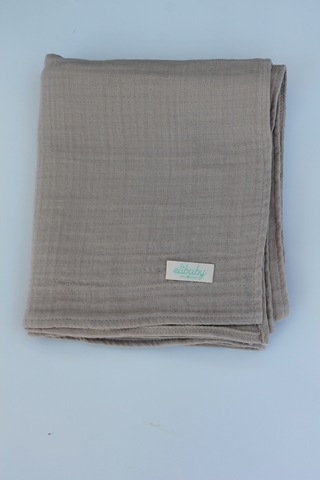 Organik Pamuk Ekstra Yumuşak 4 Katlı Müslin Battaniye 85x100 CM Bej