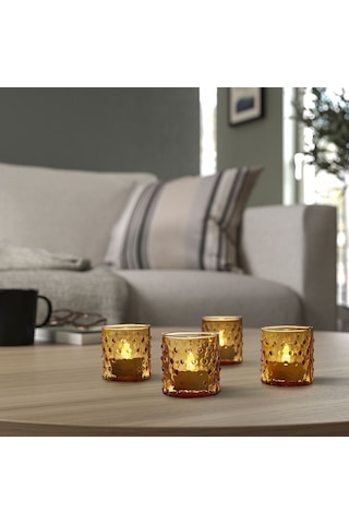 Tealight Mumluk, Koyu Sarı, 6 Cm beyaz