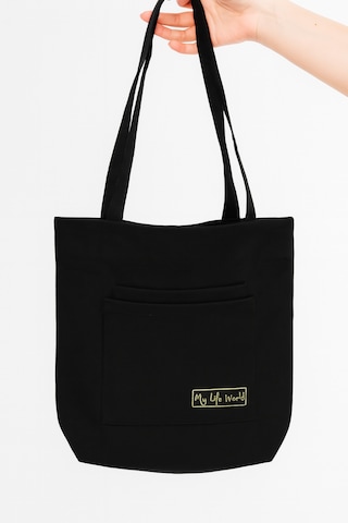 Yunusoğlu Home Kadın Siyah Su Geçirmez Kumaş Tek Çıtlı El, Kol Ve Omuz Çantası 3 Bölmeli Siyah