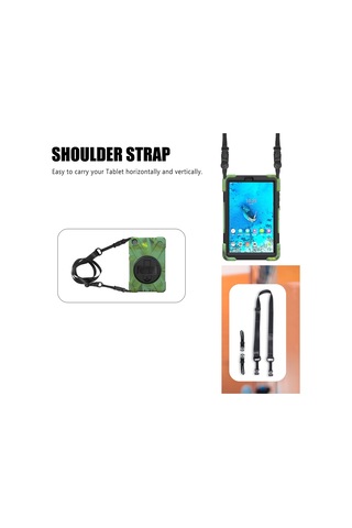 Butu Lenovo Uyumlu Tab M8 8" Tb-8505f/8505x El Bandı Ve 360 Dönebilen Pc + Silikon Kickstand Tablet Kılıfı