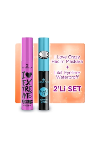 Essence I Love Extreme Crazy Hacim Maskara + Likit Eyeliner