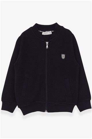 Erkek Çocuk Hırka Basic Cepli Armalı Lacivert (2-6 Yaş)