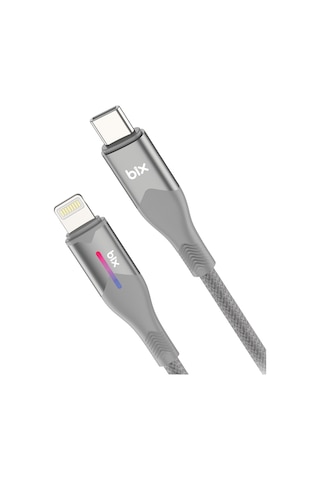 Bix BX04CL Type-c To Lightning 27w Şarj Data Kablosu 1 M Gri