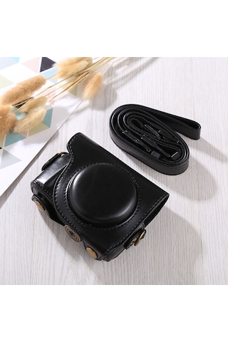 Canon G9x / G9x Iı Siyah İçin Askılı Tam Vücut Kamera Pu Deri Kılıf Çantası Diğer