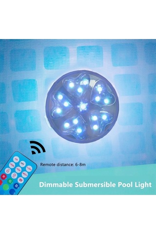 Ebitda Türkçe Su Geçirmez Rgbw Led Duvar Aydınlatma, 13 Renk Seçenekli, Havuz Ve Akvaryum İçin Mıknatıslı, Pil Desteği