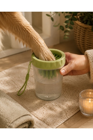 Silikon Fırçalı Köpek Pati Temizleme Kabı Orta Ve Büyük Irklar İç