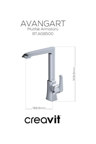 Creavit Avangart Mutfak Armatürü Krom Bt.ag8500