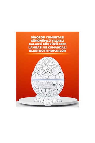 Dinozor Yumurtası Tasarımlı Projektörlü Gece Lambası Çok Renkli