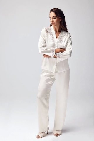 Freshness 9950-pt Saten Dantel Detaylı Pijama Takımı Ekru