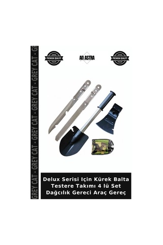 Delux Serisi Için Kürek Balta Testere Takımı 4 Lü Set Dağcılık Gereci Araç Gereç