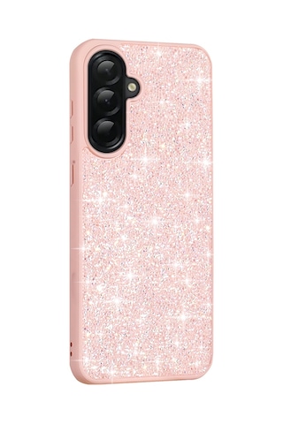 Galaxy Uyumlu A56 Kılıf Parlak Taşlı Tasarım Zore Pırlanta Kapak Pembe