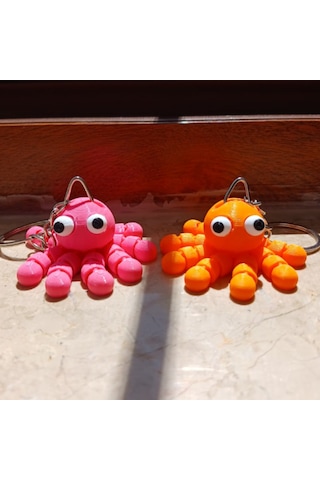 3dfuryam Hareketli Ahtapot Anahtarlık