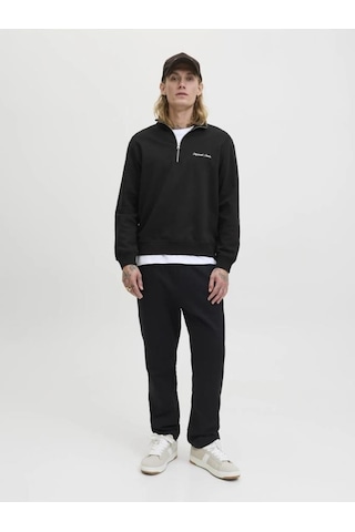 Jack & Jones Jack&jones 12282899 Jornorrebro Emb Sweat Black Erkek Sweatshirt Siyah