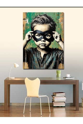 Kanvas Tablo Maskeli Çocuk 50cmx70cm