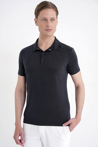 Efor Slim Fit Modal Kumaş Siyah Çıtçıtlı Polo Yaka Tişört Ts 923