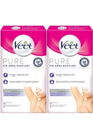 Veet Pure Hipoalerjenik Bikini & Koltuk Altı Bölgesi Sir Ağda Bandı 2 x 16'lı