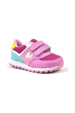 Hakiki Deri Pembe Cırtlı Kız Bebek Spor Ayakkabı Pembe