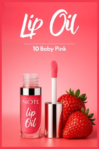 Note Cosmetique Lip Oil Nemlendirici ve Parlatıcı Dudak Bakım Yağı - 10 Baby Pink - Pembe