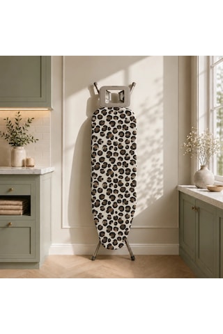 Pionny Keçeli Ütü Masası Kılıfı - 55x140 Cm - Leopar Çok Renkli