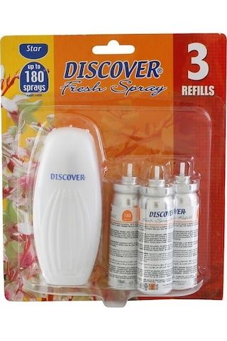Discover Fresh Koku Makinesi + Yedek Sprey Star 3 x 15 ML Discover Fresh Koku Makinesi + Yedek Sprey Star 3 x 15 ML