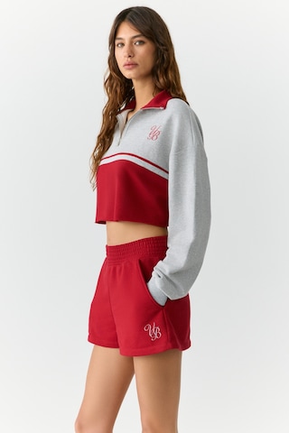 Urban Beat Mıkaela Kadın Dik Yakalı Crop Grimelanj Sweatshirt Grimelanj
