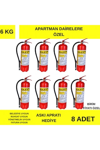 Daire Ve Apartmanlara Uygun 6 Kg Yangın Söndürücü + 4 Yıl Tarih + Askı Paratı