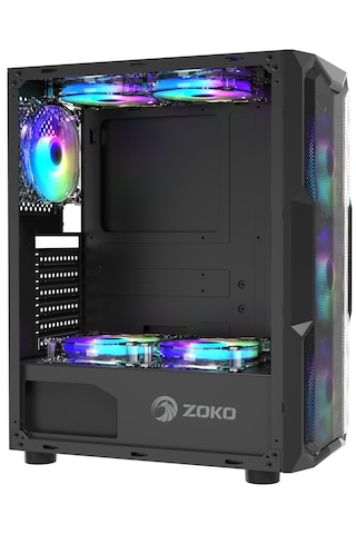 Zoko Aquarius 4x12 CM Argb Fan Mesh Panel Temperli ATX Bilgisayar Kasası