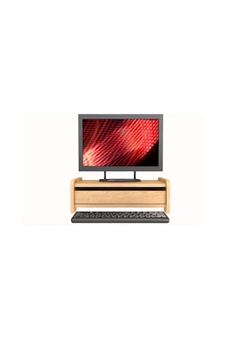 Ahşap Çekmeceli Monitör Standı Masaüstü Ergonomik Yükseltici Ve Düzenleyici