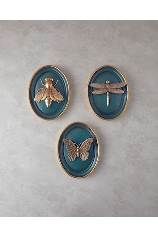 English Home Butterfly Polyresin Duvar Aksesuarı Lacivert
