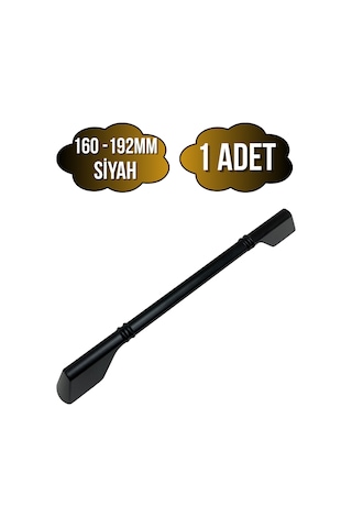 Saroz Düz Siyah Metal Dolap Kulpu Mobilya Ve Mutfak Dolap Kulpu Siyah 160-192mm 1 Adet Siyah