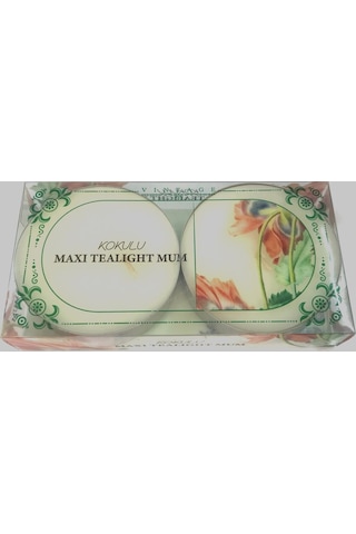 Mum Maxi Tealight 2'li Kokulu Uzun Süreli Işık Ve Sıcaklık Keyfi Beyaz