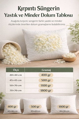 5 Kg Kırpıntı Sünger Yatak Ve Yastık Dolum Maddesi