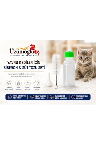 1 Adet Yavru Kedi Süt Tozu Ve Biberon Seti 200 Gr Yeni Doğan Ve Annesiz Yavru Kediler İçin Besleyici Süt Tozu