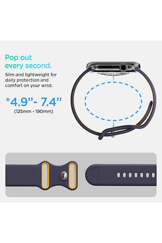 Apple Watch 42mm Seri 12/11/10 İle Uyumlu Kordon Kayış Band Nano Pop Blueberry Navy - Amp09325 Çok Renkli