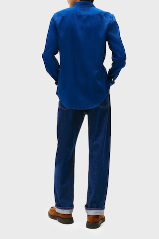 Tommy Hilfiger Sateen Indıgo Sf Shırt Erkek Mavi Gömlek - Mw0mw40498