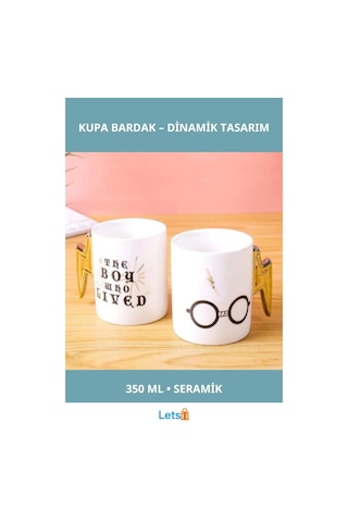 Şimşek Tasarımlı Seramik Kupa Bardak 350 Ml Çok Renkli