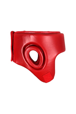 Dosmai Deri Yüz Korumalı Kick Boks Muay Thai Maç Kaskı Kırm Ko371 Kırmızı