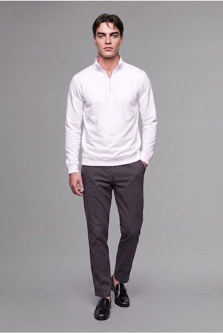 Defacto Regular Fıt Dik Yaka Yarım Fermuarlı Sweatshirt F2821ax26auwt34 Beyaz-wt34