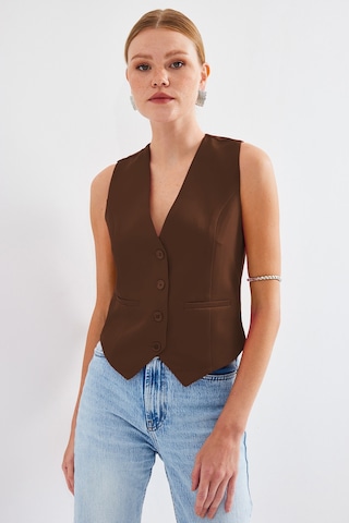 Bigdart 6796 Kısa Dokuma Yelek - Kahverengi 001