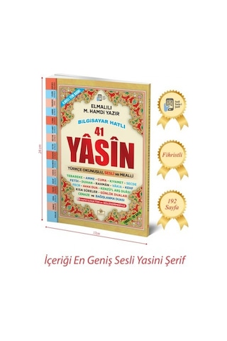Sesli Yasini Şerif Türkçe Fihristli Orta Boy Merve Yayınları