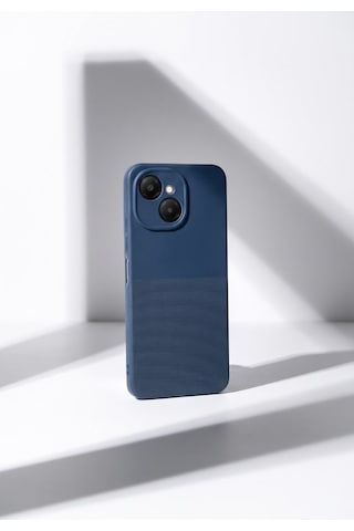 Tecno Spark 40c / Pop 10 Pro Uyumlu Kamera Korumalı Silikon Telefon Kılıfı Darbe Emici İçi Kadife Tırtıklı Kaymaz Yüzeyli Yumuşak Kılıf-54287 Lacivert