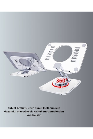 Katlanabilir - 315 - Tablet Standı Ayarlanabilir Kaymaz - Kmrsfres - Şeffaf Tasarım