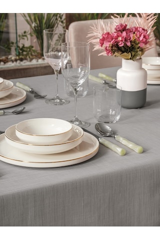 Cotton Box Plain Masa Örtüsü Gri 155x220