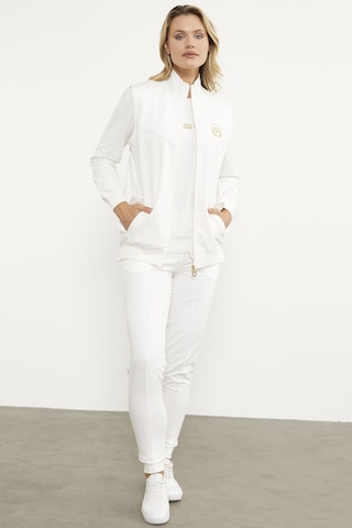 Kapitone Detaylı Yelekli Üçlü Eşofman Takım - Ekru 001