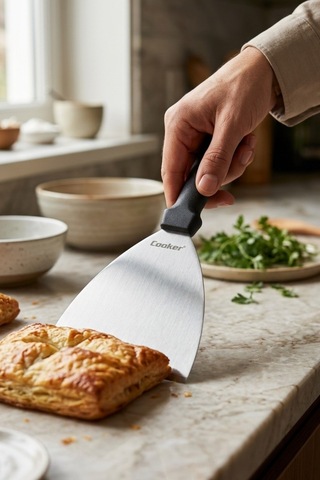 Cooker 12x24 Cm Düz Paslanmaz Çelik Spatula Yk1903 Siyah